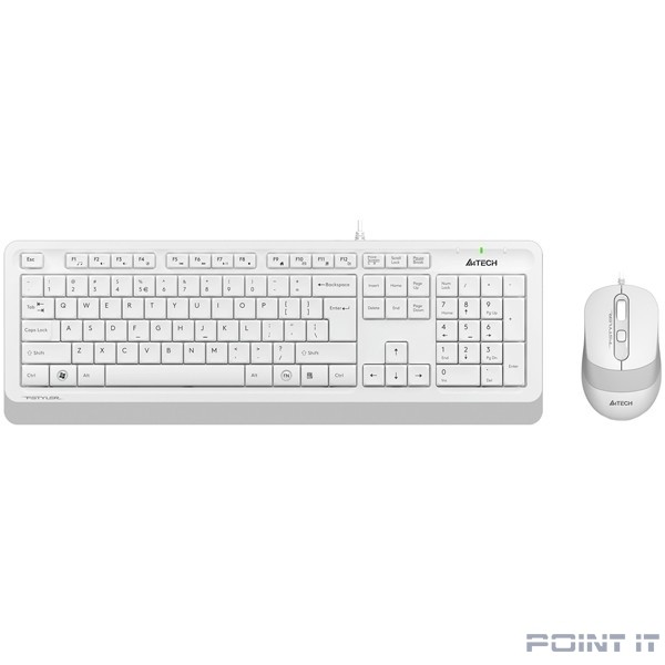 Клавиатура + мышь A4Tech Fstyler F1010 клав:белый/серый мышь:белый/серый USB Multimedia