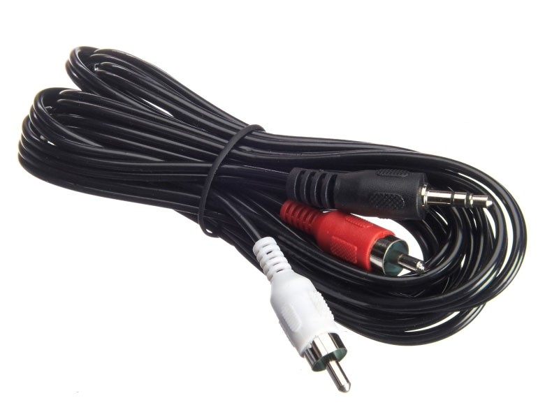 Шнур аудио-видео: 2RCA-3,5 мм стерео ( длина 3 м, литой), NETKO Optima
