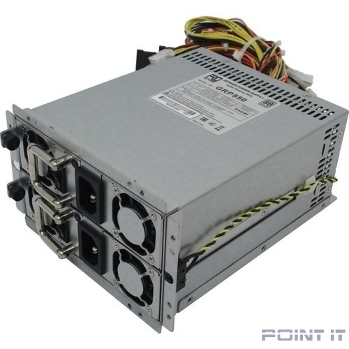Procase GRP550 Блок питания с резервированием PS2+ ATX(550W+550W(1+1)),КПД=88+ Silver,185*150*86mm,Активный PFC,+5B=30A,+12B=46A,+3,3B=30A,-12V=1A,5VSB=3A