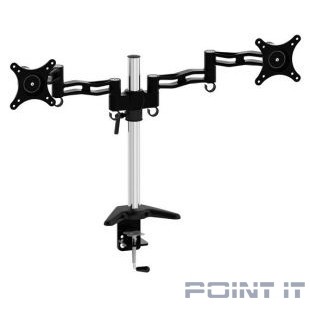 Cactus CS-VM-D08-AL серебристый Кронштейн для 2-х мониторов 13"-27" макс.8кг настольный поворот и наклон