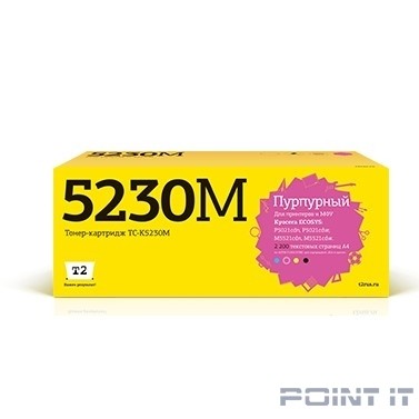 T2 TK-5230M Тонер-картридж для Kyocera ECOSYS M5521cdn/M5521cdw/P5021cdn/P5021cdw (2200 стр.) пурпурный, с чипом
