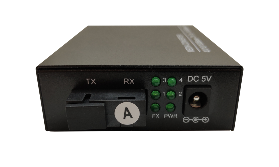 Конвертер GIGALINK UTP, 4*10/100Мбит/c, WDM, без LFP, SM, SC, Tx:1310/Rx:1550, 18 дБ (до 20 км)