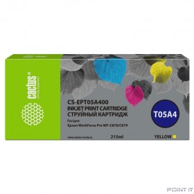 Картридж струйный Cactus CS-EPT05A400 T05A4 желтый (215мл) для Epson WorkForce Pro WF-C878/C879