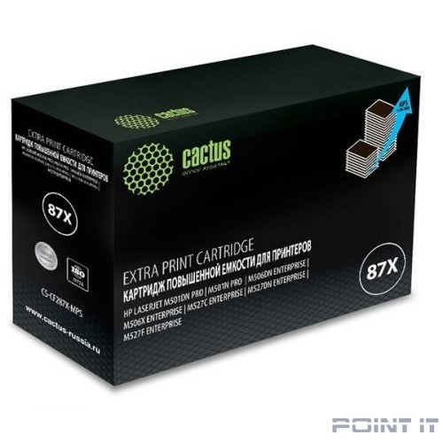 Картридж лазерный Cactus CS-CF287X-MPS черный (24000стр.) для HP LJ M506dn/M506n/M506x