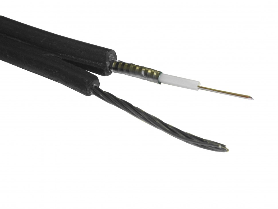 Кабель волоконно-оптический 16 (SМ - 9/125), наружный с тросом, бронированный, PE, черный, 2000м РАСПРОДАЖА