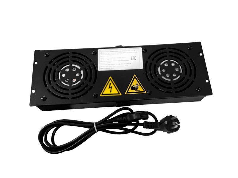 Блок вентиляторов 2 шт для серий Expert, Optima глубиной 600/800/1000 с кабелем, Netko, черный А