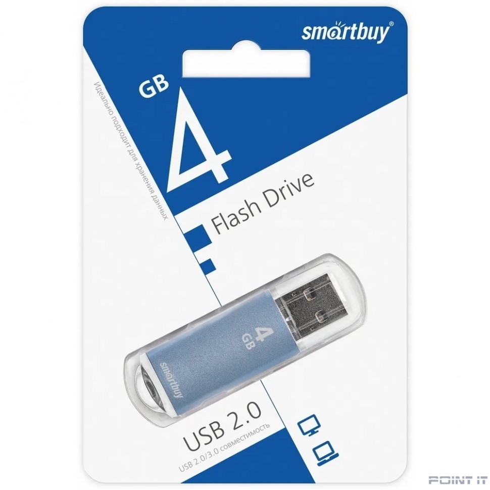 Smartbuy USB Drive 4GB V-Cut Blue (SB4GBVC-B)