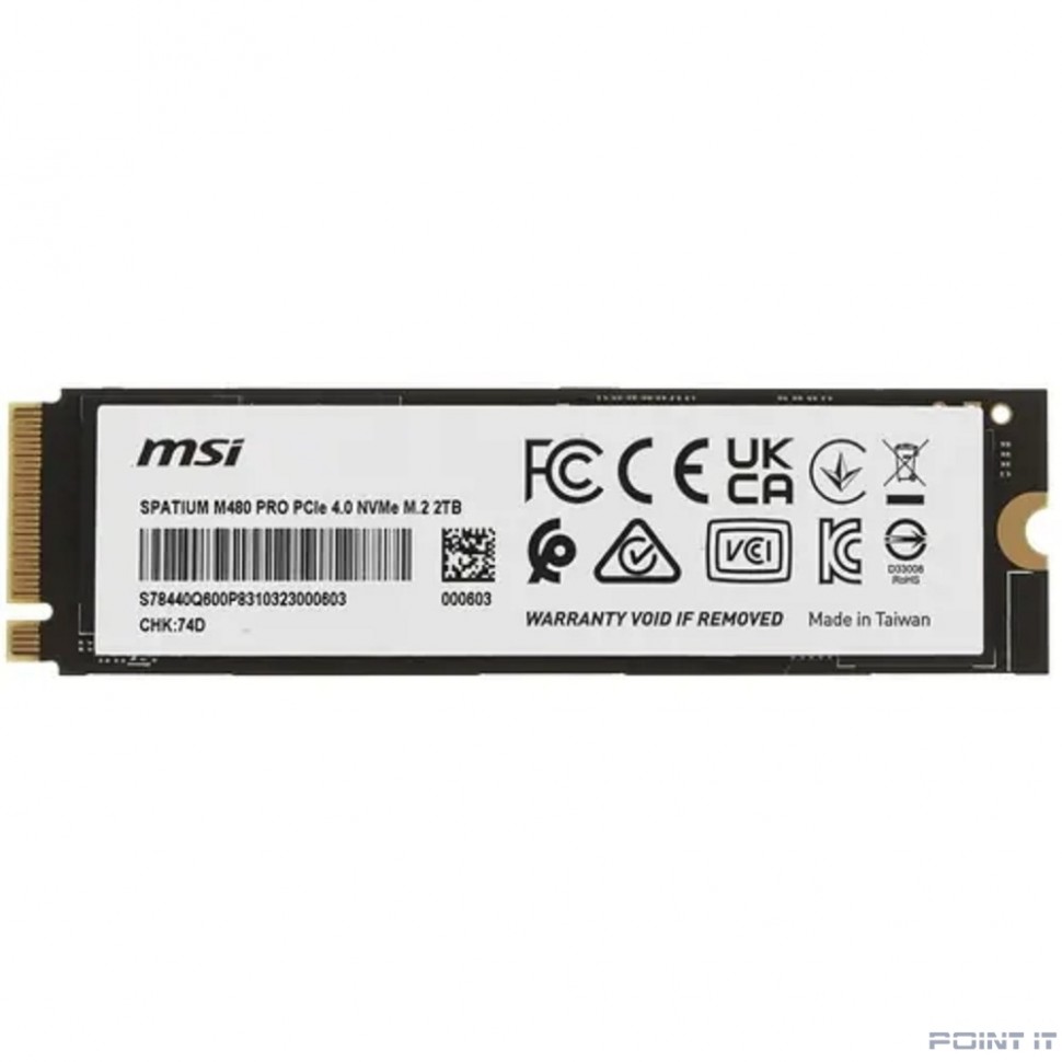 SSD MSI 2TB PCIe 4.0 NVMe M.2 SPATIUM M480 PRO S78-440Q600-P83