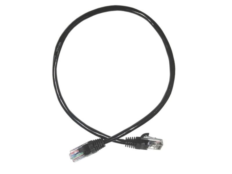 Патч-корд UTP4 cat 5e, 0,5м, ВС, LSZH, черный, литой коннектор NETKO Optima