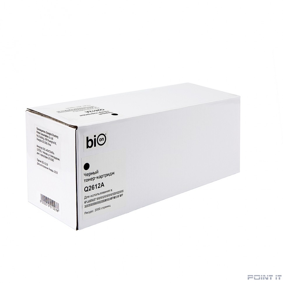 Bion Q2612A Картридж для HP Laser Jet 1010/1012/1015/3015/3020/3030/1319/3050/3052/3055 (2000 стр) Белая коробка [Бион]
