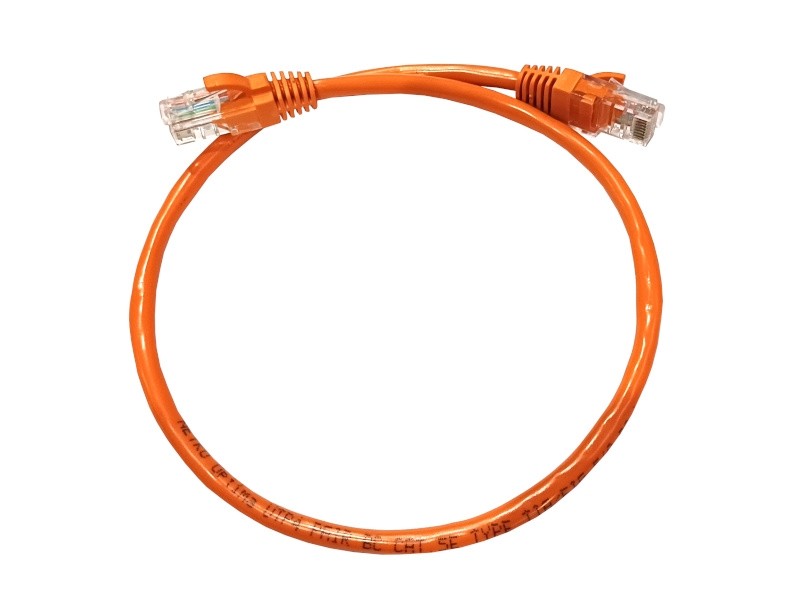 Патч-корд UTP4 cat 5e, 0,5м, ВС, LSZH, оранжевый, литой коннектор NETKO Optima
