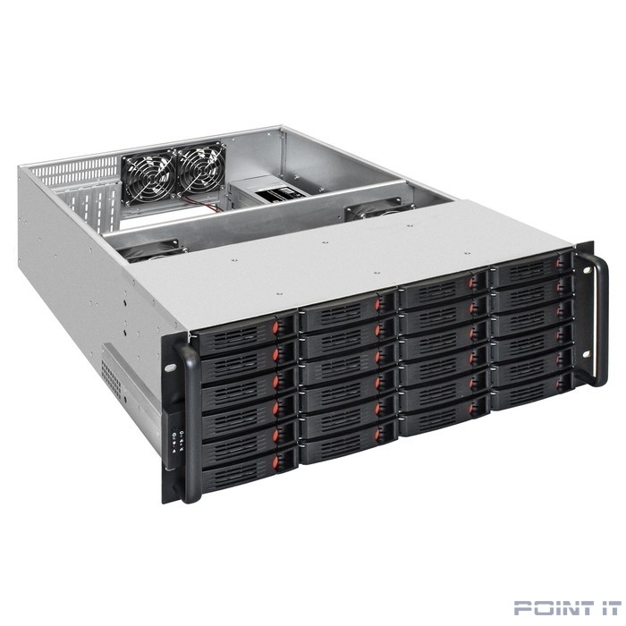 Exegate EX292424RUS Серверная платформа ExeGate Pro 4U660-HS24 <RM 19", высота 4U, глубина 660, Redundant БП 2x550W, 24xHotSwap, USB>