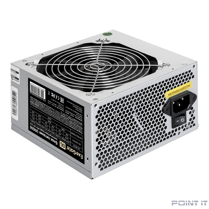 Exegate EX282069RUS-PC Блок питания 550W ExeGate UN550 (ATX, PC, 12cm fan, 24pin, 4pin, PCIe, 3xSATA, 2xIDE, кабель 220V в комплекте)