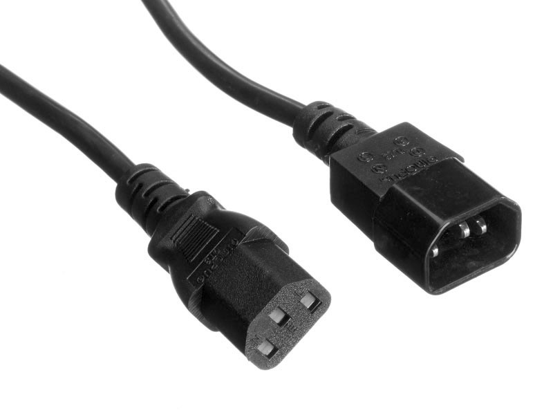 Кабель питания проходной (штекер IEC С13 - гнездо IEC С14) 3*0,75мм2, 3м, черный, NETKO Optima