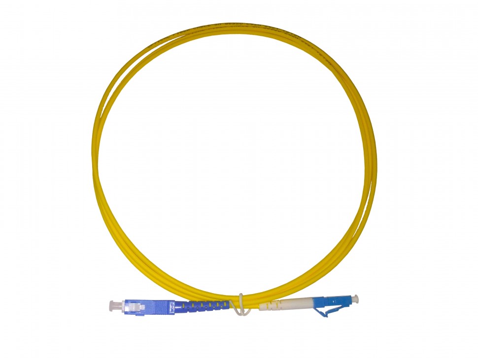 Патч-корд оптический переходной LC-SC/UPC SM Simplex 3.0мм 9/125, 1.5м, LSZH
