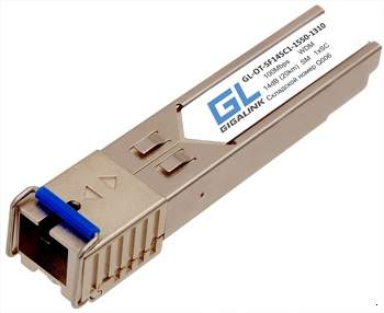 Модуль промышленный GIGALINK SFP, WDM, 100/155 Мбит/c, одно волокно SM, SC, Tx:1550/Rx:1310 нм, 14 дБ (до 20 км) -40C