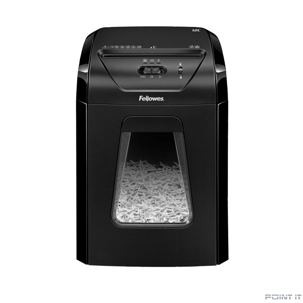 Fellowes Шредер PowerShred® 12C FS-7120101 {DIN P-4, 4х40мм, 12лст., 18лтр.,Safety Lock}