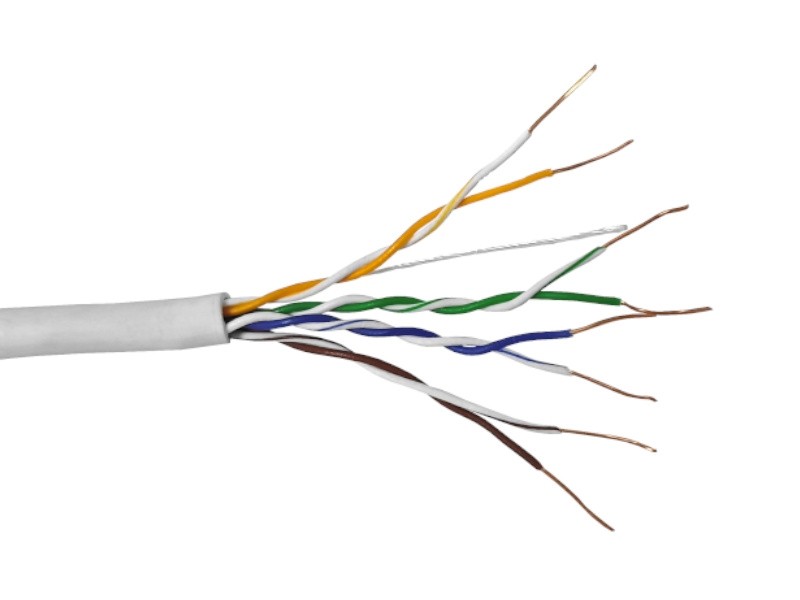 Кабель Skynet Premium UTP4 cat.5е, одножильный, 305м, Cu, Проходит Fluke тест, нг(А)-LSLTx, светло-серый