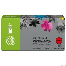 Картридж струйный Cactus CS-PFI320MBK черный матовый (300мл) для Canon imagePROGRAF TM-200/TM-200 MFP L24ei/TM-205/TM-300