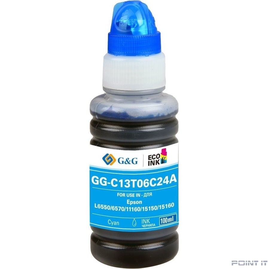 Чернила G&G GG-C13T06C24A №112 голубой 100мл для Epson L6550/6570/11160/15150/15160