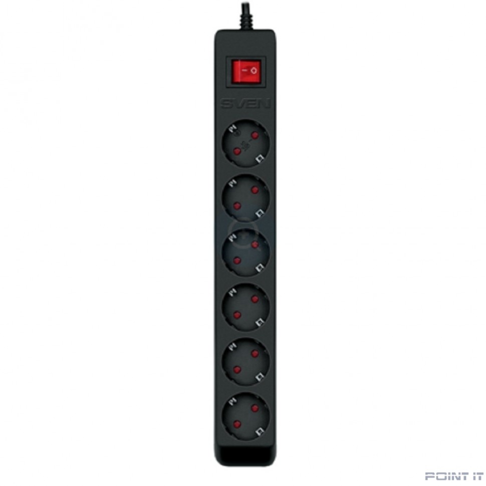 SVEN Фильтр Optima Optima 3,0 м (6 розеток с защитными шторками) черный, цветная коробка [SV-021023]