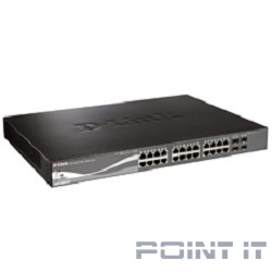 D-Link DGS-1510-28P/A1A PROJ Настраиваемый L2+ стекируемый коммутатор с 24 портами 10/100/1000Base-T, 2 портами 1000Base-X SFP и 2 портами 10GBase-X SFP+ (24 порта PoE 802.3af/at, PoE-бюджет 193 Вт)