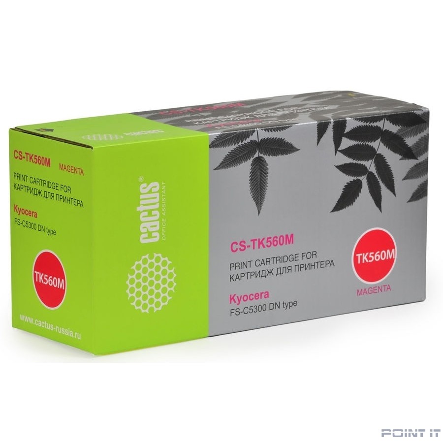 Картридж лазерный Cactus CS-TK560M пурпурный (10000стр.) для Kyocera FS-C5300DN