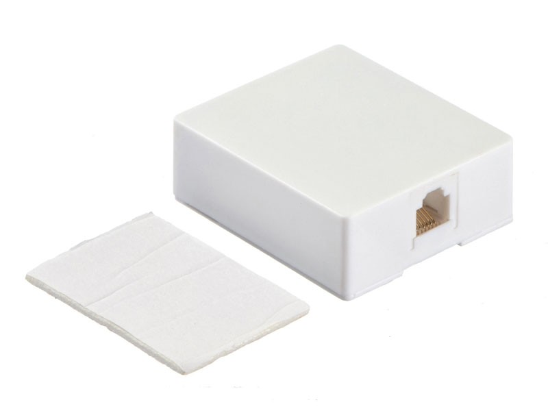 Розетка телефонная внешняя / 1 порт RJ12(6p6c) / 6 контактная, белая, Netko