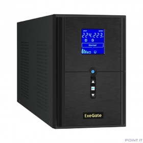 Exegate EX295983RUS ИБП (инвертор, синус, для котла) ExeGate SineTower SN-2000.LCD.AVR.3SH.1C13.RJ.USB &lt;2000VA/1600W, чистая синусоида, LCD дисплей, AVR, 3*Schuko+1*C13, RJ45/11, USB, линейно-интеракт