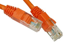 Патч-корд UTP4 cat.5e, 2.0м, литой коннектор, оранжевый, LSZH, Netko CKC 