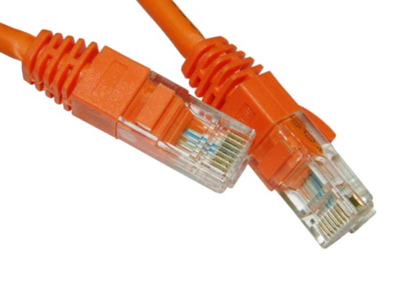 Патч-корд UTP4 cat.5e, 2.0м, литой коннектор, оранжевый, LSZH, Netko CKC