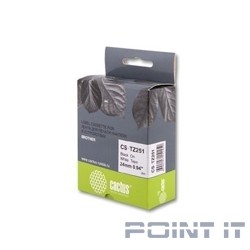 TZ-251_CACTUS Лента CACTUS (CS-TZ251) для печати наклеек в устройствах brother P-touch 1010/1280/1280VP/2700VP, черный на белом, 24мм х 8м