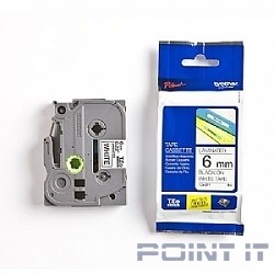 Brother TZE211 Плёнка для наклеек чёрный шрифт на белой основе, 6мм*8м (TZE211)