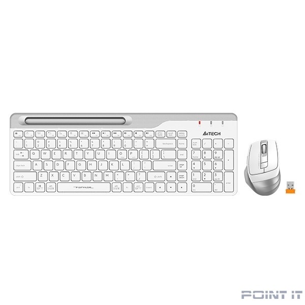 Клавиатура + мышь A4Tech Fstyler FB2535C клав:белый/серый мышь:белый/серый USB беспроводная Bluetoot