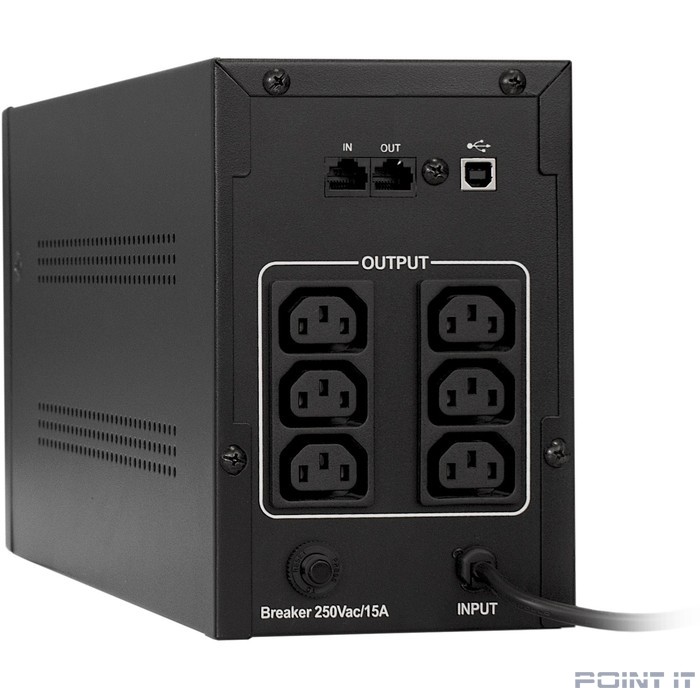 Exegate EP285500RUS ИБП ExeGate SpecialPro Smart LLB-1500.LCD.AVR.C13.RJ.USB <1500VA/950W, LCD, AVR, 6*IEC-C13, RJ45/11, USB, Black>