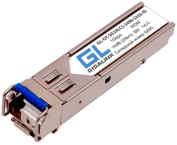 Модуль промыш. GIGALINK SFP, WDM, 1Гбит/c, одно волокно SM, LC, Tx:1490/Rx:1310 нм, 14 дБ, DDM (до 20 км) -40C