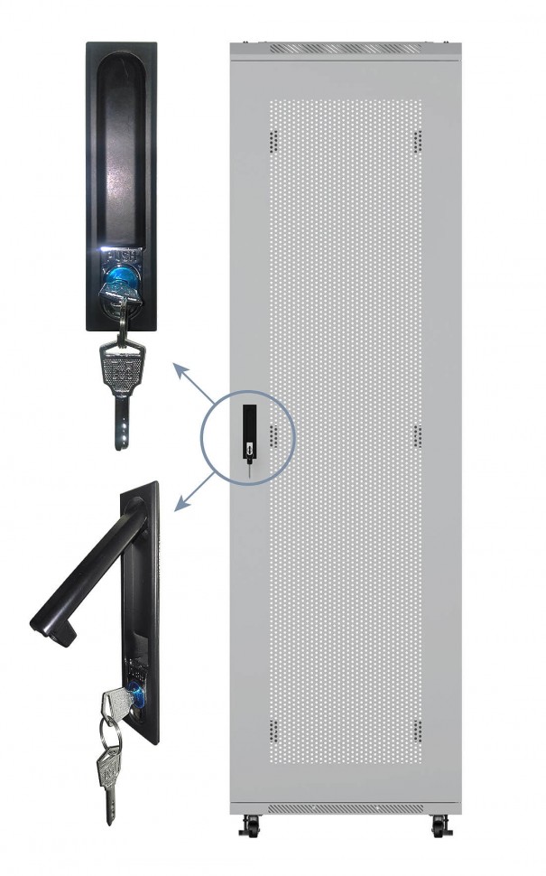 Дверь для шкафа серии Expert 42U Ширина 800, металлическая, с перфорацией, серая, Netko