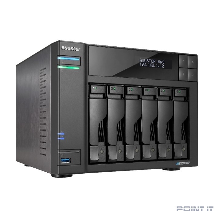 ASUSTOR AS6706T Сетевой накопитель данных ASUSTOR 90IX01N1-BW3S60 6-Bay NAS/Media player/Intel Celeron N5105 2.0GHz up to 2.9GHz, 8GB SO-DIMM DDR4, noHDD