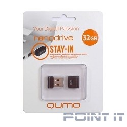 USB 2.0 QUMO 32GB NANO [QM32GUD-NANO-B] Black