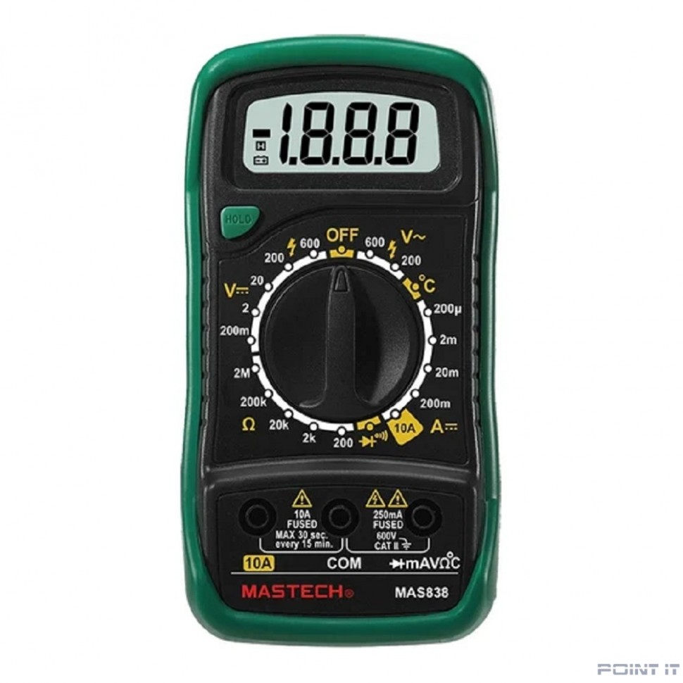 Mastech (13-2008) Портативный мультиметр MAS838 в кожухе с прозвонкой и измерением температуры