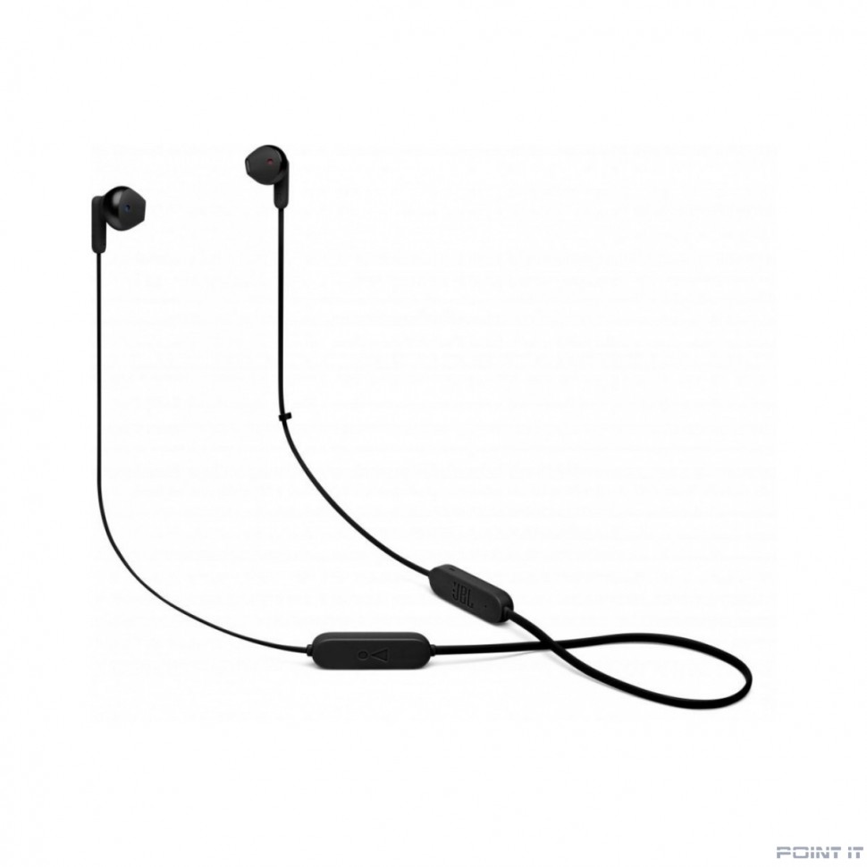 Гарнитура вкладыши JBL T215BT черный беспроводные bluetooth шейный обод (JBLT215BTBLK)