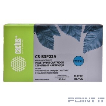 B3P22A CACTUS Картридж №727 для HP DJ T920/T1500/T2530, черный матовый (130мл)