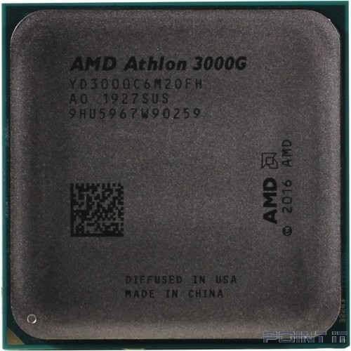 CPU AMD Athlon 3000G OEM (YD3000C6M2OFH) {3.5GHz, 5MB, 35W, AM4, with Radeon Vega 3 Graphics}