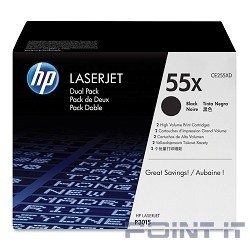 HP CE255XD Картридж ,Black{LJ P3015, Black, (2 х 12500стр), 2-pack}