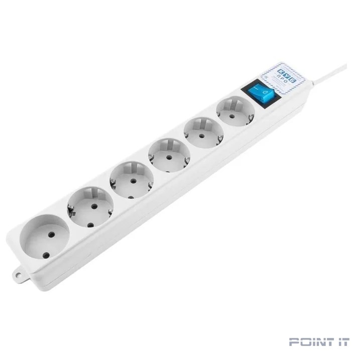 Power Cube Фильтр-удлинитель PRO white (3,0 м, 6 розеток, LC контур, 16А/3,5кВт) (SPL(5+1)-16B-P-3М)