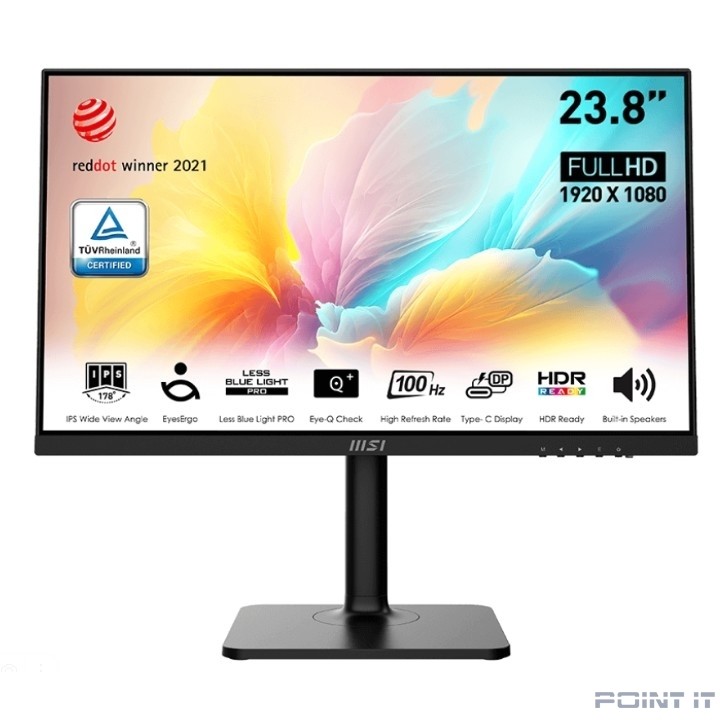 Монитор LCD MSI 23.8" Modern MD2412P черный {IPS 1920x1080 100Hz 5ms 16:9 300cd 178/178 HDMI M/M USB HAS Pivot}