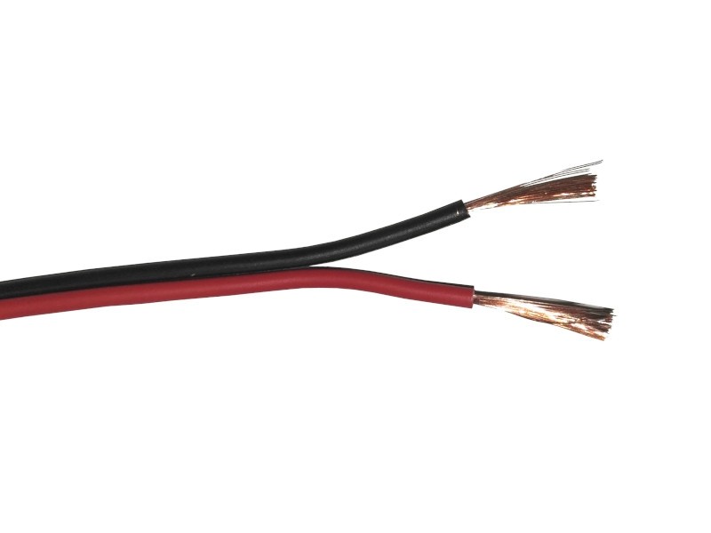 Кабель акустический 2*0.75мм2 (42*0.15мм) CCA, 100м, пластиковая катушка, черный/красный NETKO Optima