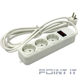 Exegate EX221181RUS Сетевой фильтр Exegate SP-3-3W (3 розетки, 3м, евровилка, белый)