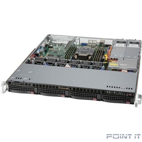 Supermicro SYS-510P-MR LGA-4189, TDP 270W, Intel C621A, 8xDDR4, 4x 3.5" NVMe/SATA drive bays (4x 3.5" NVMe hybrid), SATA3 (6Gbps), 1xPCI-E 4.0 x16 FHFL, 2x1GbE LAN, 1xRJ45 IPMI, 5xUSB 3.2, 6xUSB 2.0,
