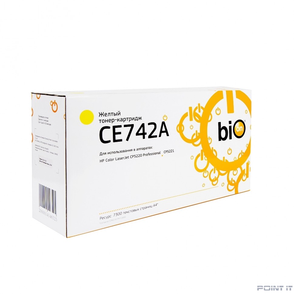 Bion CE742A Картридж для HP Color LaserJet CP5220 Professional CP5221 yellow,7 300 стр [Бион]